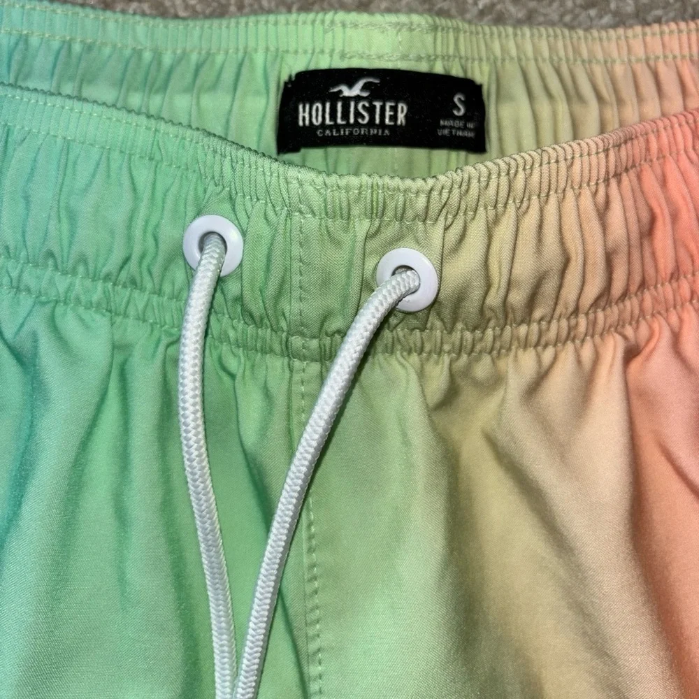 Hollister Green and Orange Gradient Swim Shorts